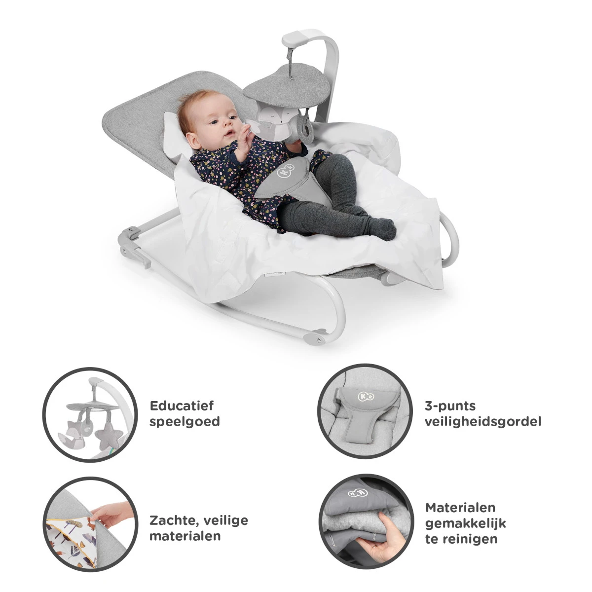 Kinderkraft Felio 2 Stone Grey Bouncer Wipstoel KBFELI20GRY0000 8 Kinderkraft Felio 2 Stone Grey Bouncer Wipstoel KBFELI20GRY0000 - Afbeelding 6