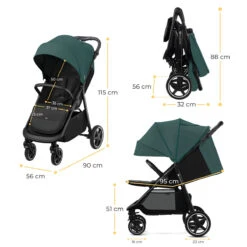Kinderkraft Route Emerald Green Wandelwagen KSROUT00GRE0000 -Babyproducten Winkel kinderkraft route wandelwagen 26 1