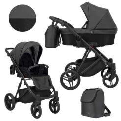 Kunert Lazzio Black Eco-Leather 2-in-1 Kinderwagen LAZ-11-BLACK 23 Kunert Lazzio Black Eco-Leather 2-in-1 Kinderwagen LAZ-11-BLACK -Babyproducten Winkel kunert lazzio 2 in 1 kinderwagen laz 11 15