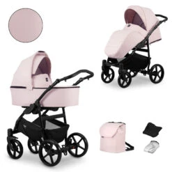 Kunert Mata Black Pink 2-in-1 Combi Kinderwagen MATA-06-BLACK -Babyproducten Winkel kunert mata black pink 2 in 1 combi kinderwagen mata 06 black 4