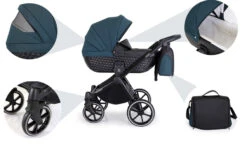 Kunert Talisman Black Flowers 2-in-1 Kinderwagen TA-01-BLACK 33 Kunert Talisman Black Flowers 2-in-1 Kinderwagen TA-01-BLACK -Babyproducten Winkel kunert talisman black green 2 in 1 kinderwagen ta 04 black 16