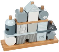 Label Label Blauw Houten Blokken LLWT-25095