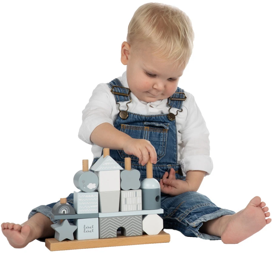 Label Label Blauw Houten Blokken LLWT-25095 4 Label Label Blauw Houten Blokken LLWT-25095 - Afbeelding 2