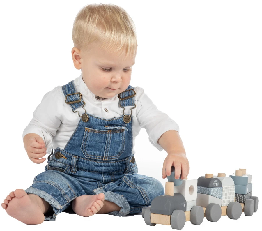 Label Label Blauw Houten Speelgoed Trein LLWT-25170 4 Label Label Blauw Houten Speelgoed Trein LLWT-25170 - Afbeelding 2