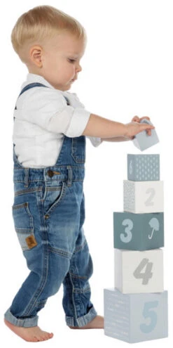 Label Label Blauw Houten Stapelblokken LLWT-25316 -Babyproducten Winkel label label blauw houten stapelblokken 3 1