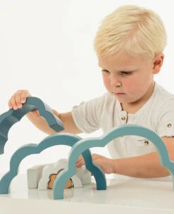 Label Label Cloud Blauw Houten Regenboog Puzzel LLWT-25293 -Babyproducten Winkel label label cloud blauw houten regenboog puzzel llwt 25293 5