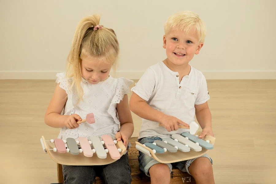 Label Label Roze Houten Xylofoon LLWT-25460 5 Label Label Roze Houten Xylofoon LLWT-25460 - Afbeelding 3