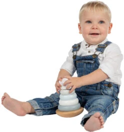 Label Label Lichtblauw Houten Tuimelring Piramide LLWT-25231 -Babyproducten Winkel label label lichtblauw houten tuimelring piramide llwt 25231 3