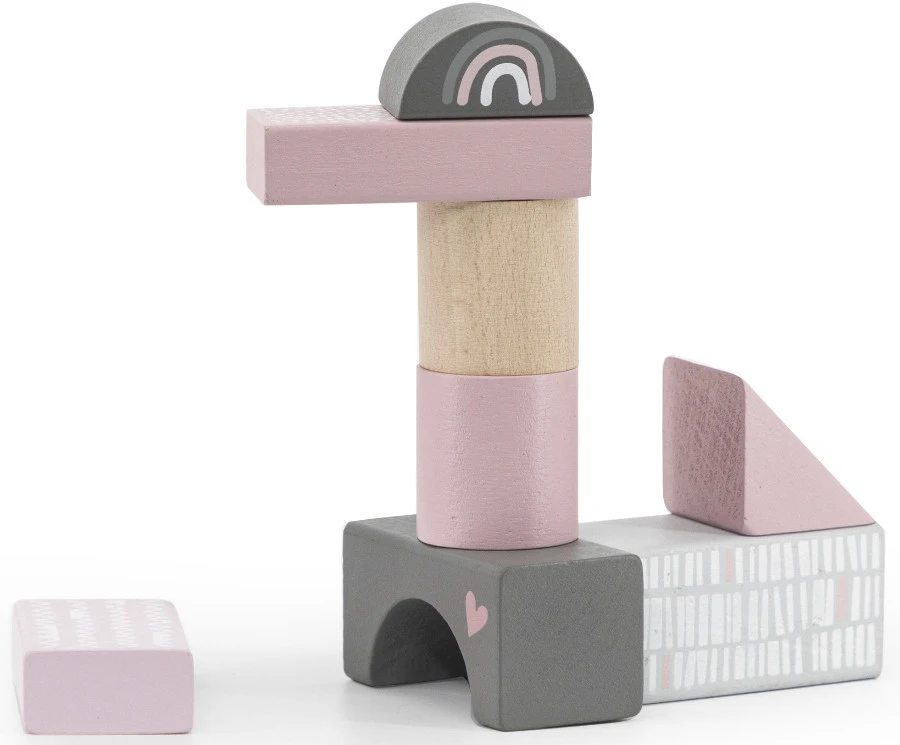 Label Label Roze 50 Stuks Houten Blokken LLWT-25347 4 Label Label Roze 50 Stuks Houten Blokken LLWT-25347 - Afbeelding 2