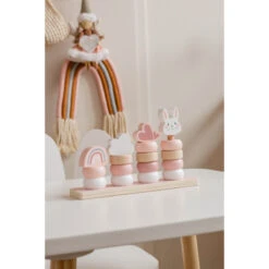 Label Label Roze Houten Stapelringen LLWT-25262 -Babyproducten Winkel label label roze houten stapelringen llwt 25262 2