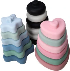 Label Label Blauw Silicone Stapeltoren LLST-15362 -Babyproducten Winkel label label silicone stapeltoren