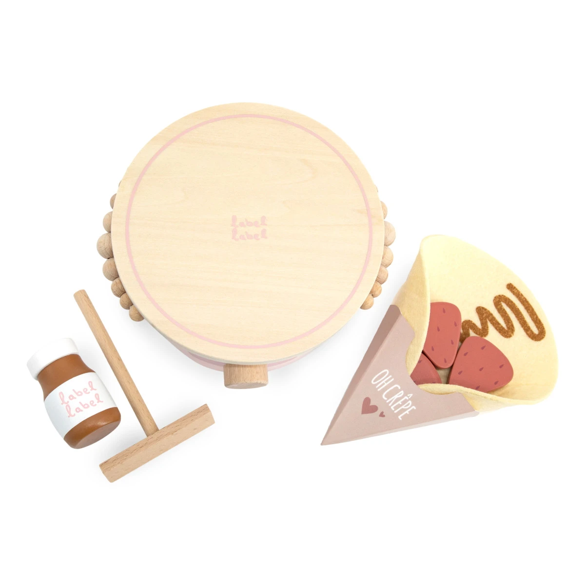 Label Label Roze Houten Crepe Maker LLWT-34710 4 Label Label Roze Houten Crepe Maker LLWT-34710 - Afbeelding 2