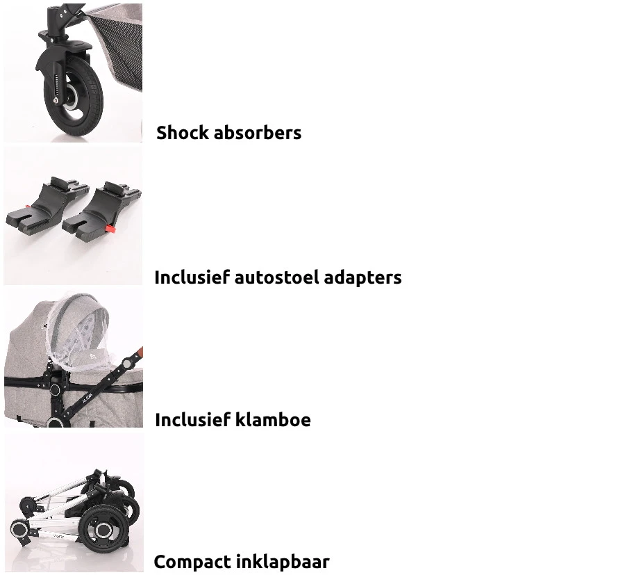 Lorelli Alexa Pearl Beige 3-in-1 Combi Kinderwagen Incl. Autostoel 1002129-2182D 17 Lorelli Alexa Pearl Beige 3-in-1 Combi Kinderwagen Incl. Autostoel 1002129-2182D - Afbeelding 15