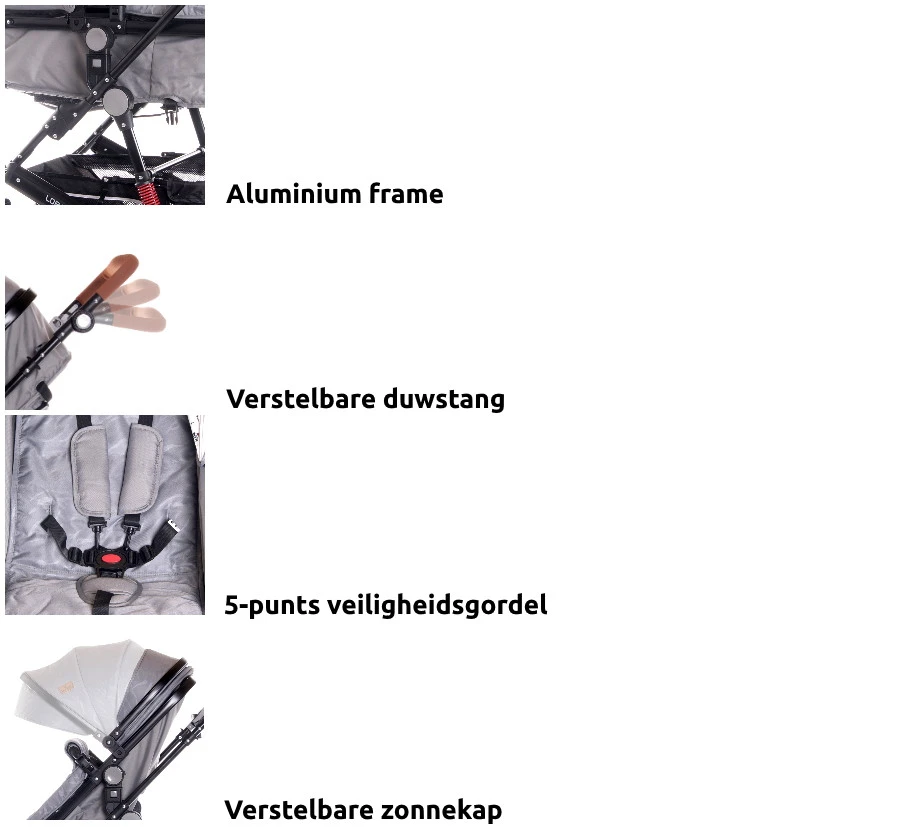 Lorelli Lora String Dots 3-in-1 Combi Kinderwagen Incl. Autostoel 1002128-2115D 16 Lorelli Lora String Dots 3-in-1 Combi Kinderwagen Incl. Autostoel 1002128-2115D - Afbeelding 14