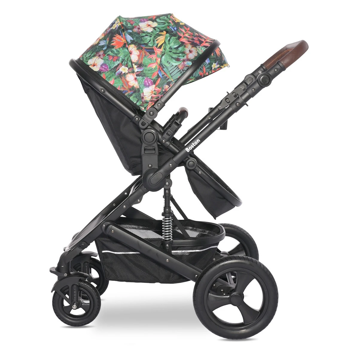 Lorelli Boston Tropical Flowers Black 3-in-1 Kinderwagen Incl. Comet Autostoel 12 Lorelli Boston Tropical Flowers Black 3-in-1 Kinderwagen Incl. Comet Autostoel - Afbeelding 10