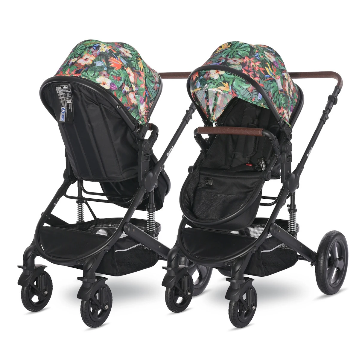 Lorelli Boston Tropical Flowers Black 3-in-1 Kinderwagen Incl. Comet Autostoel 10 Lorelli Boston Tropical Flowers Black 3-in-1 Kinderwagen Incl. Comet Autostoel - Afbeelding 8