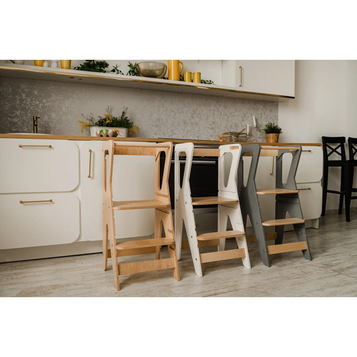 Luna Toys Wit Houten Leertoren Keukenhulp LU-00552 8 Luna Toys Wit Houten Leertoren Keukenhulp LU-00552 - Afbeelding 6