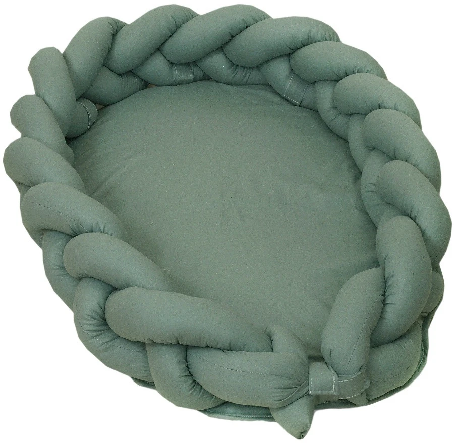 MamaLoes Amy Pure Stonegreen 2-in-1 Babynest En Braided Bedbumper 80663 5 MamaLoes Amy Pure Stonegreen 2-in-1 Babynest En Braided Bedbumper 80663 - Afbeelding 3