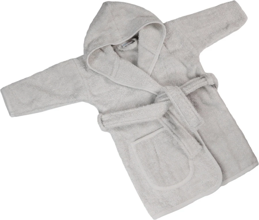 MamaLoes Badstof Light Grey 0-1jr Badjas ML5086 4 MamaLoes Badstof Light Grey 0-1jr Badjas ML5086 - Afbeelding 2