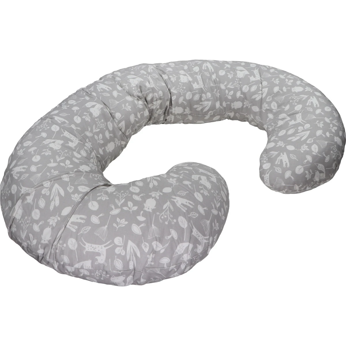 MamaLoes Botanical Animals Grijs C-vorm Voedingskussen ML020410 4 MamaLoes Botanical Animals Grijs C-vorm Voedingskussen ML020410 - Afbeelding 2