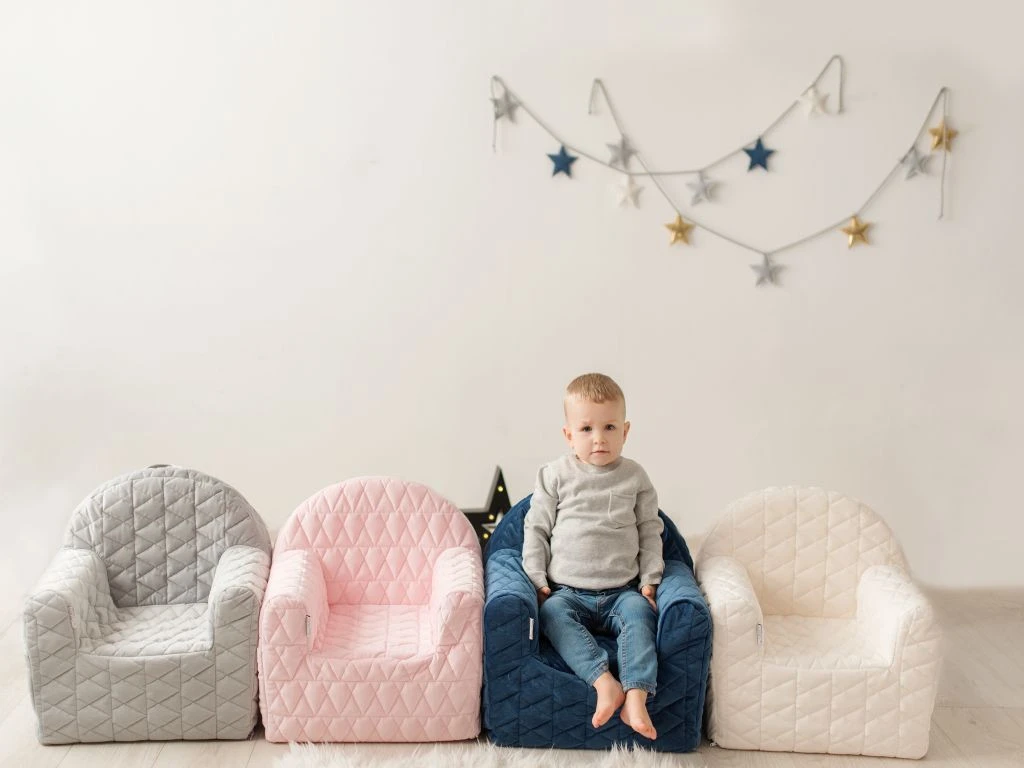 Albero Mio Velvet Grijs Kinderfauteuil 4 Albero Mio Velvet Grijs Kinderfauteuil - Afbeelding 2