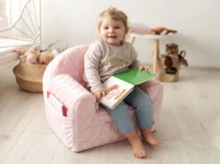 Albero Mio Velvet Roze Kinderfauteuil -Babyproducten Winkel mamaloes velvet roze kinderfauteuil 2