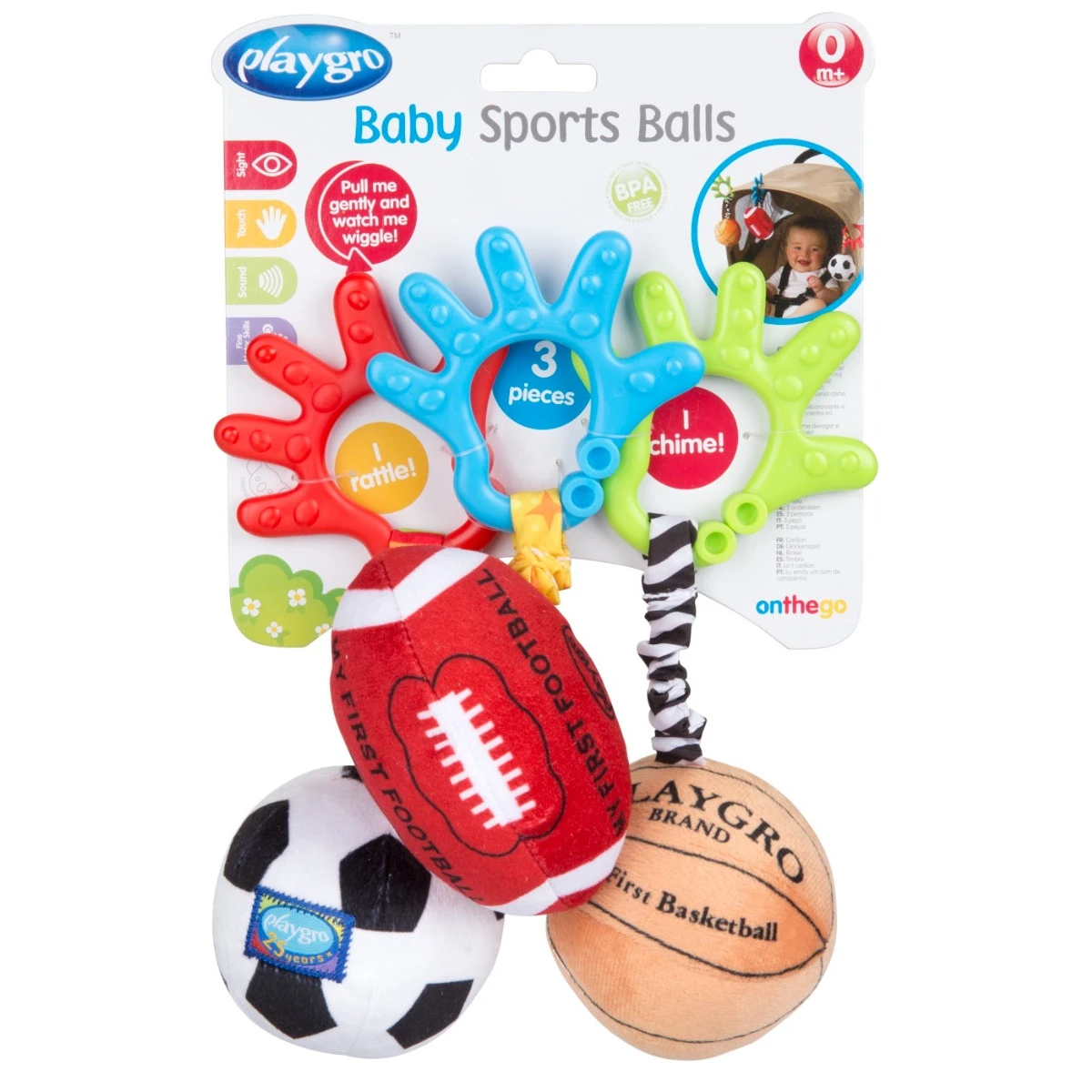 Playgro Baby Sports Balls Buggyspeeltjes P0187310 4 Playgro Baby Sports Balls Buggyspeeltjes P0187310 - Afbeelding 2