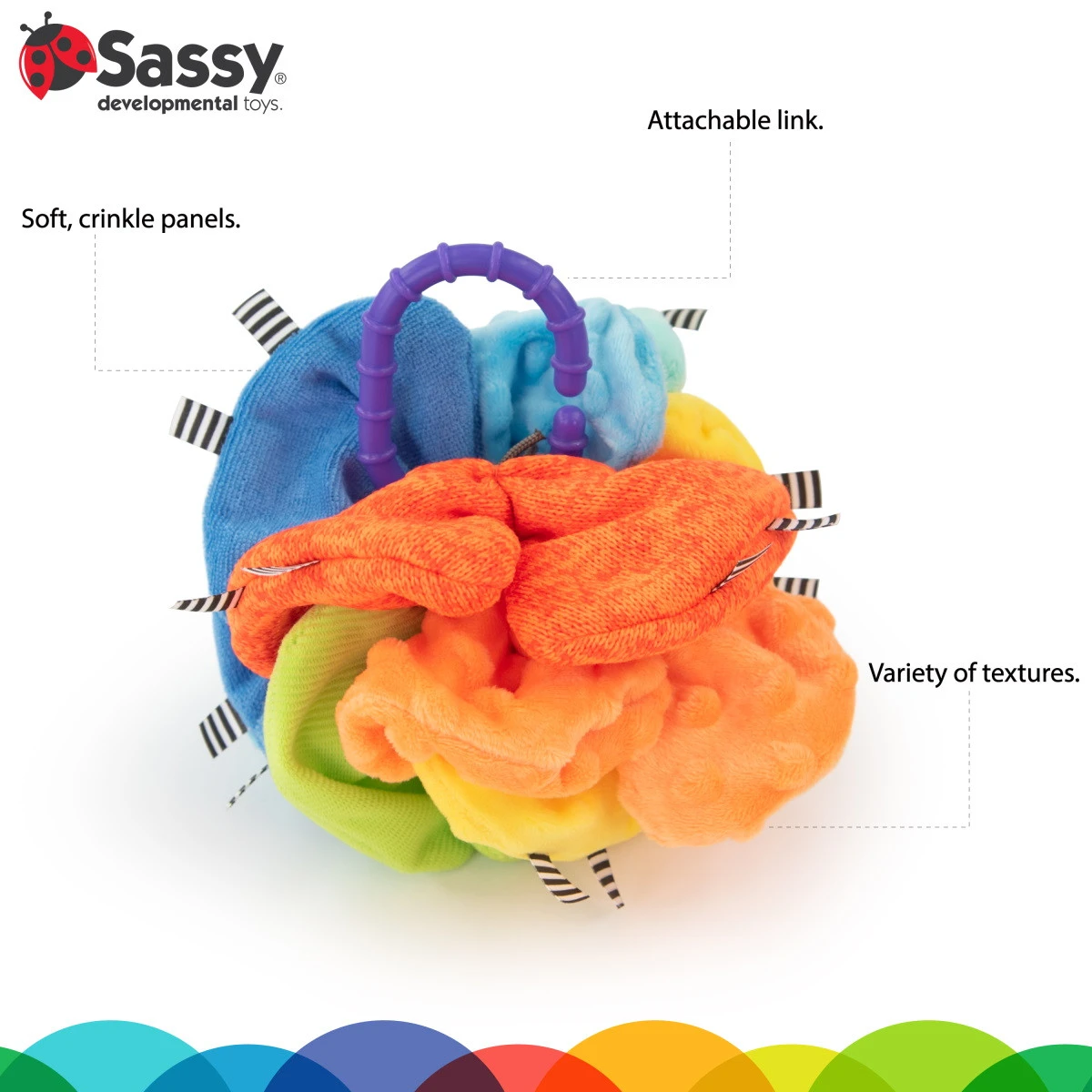 Sassy Crinkle Ball Texturen Speelbal S80370 6 Sassy Crinkle Ball Texturen Speelbal S80370 - Afbeelding 4