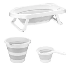 Sevibaby Grijs 3-delige Opvouwbare Badset 368-13