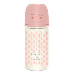 Suavinex Bonhomia Feather Pink 240 Ml Glazen Fles SXSBX5079815