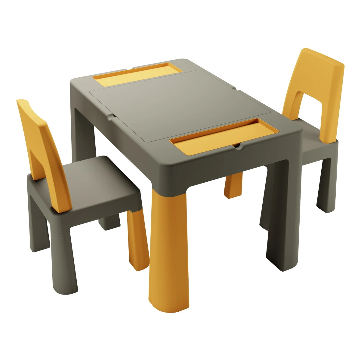 Tega Baby Teggi Graphite/Mustard Multifun 3-in-1 Tafel Met Twee Stoeltjes TI-011-172 3 Tega Baby Teggi Graphite/Mustard Multifun 3-in-1 Tafel Met Twee Stoeltjes TI-011-172