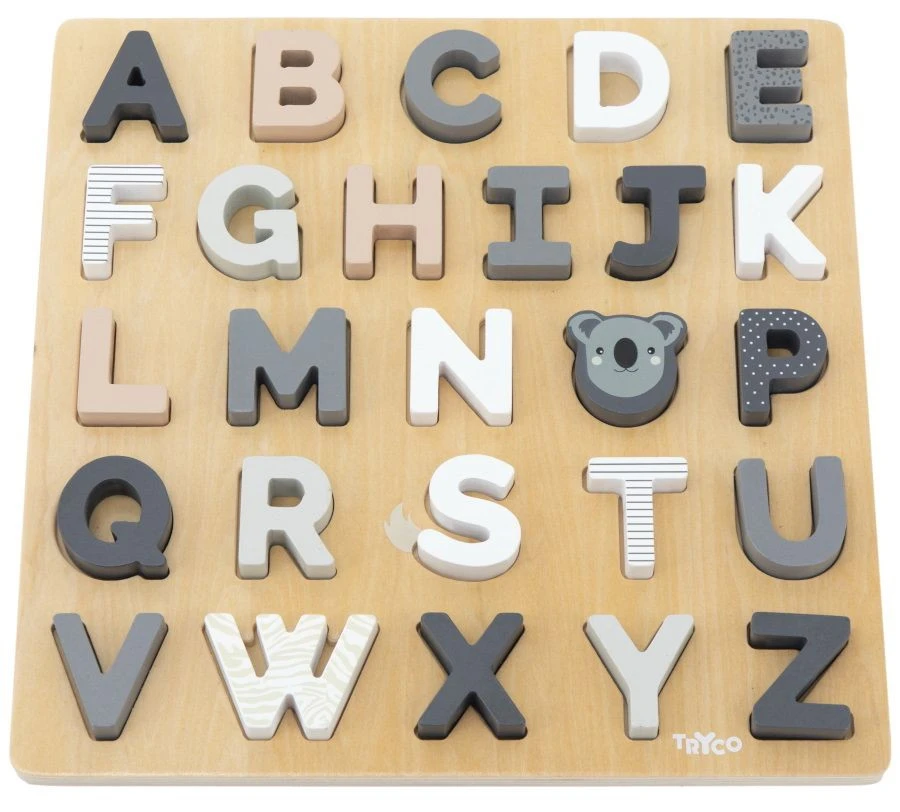 Tryco Houten Alfabet Puzzel En Krijtbord TR-353015 4 Tryco Houten Alfabet Puzzel En Krijtbord TR-353015 - Afbeelding 2