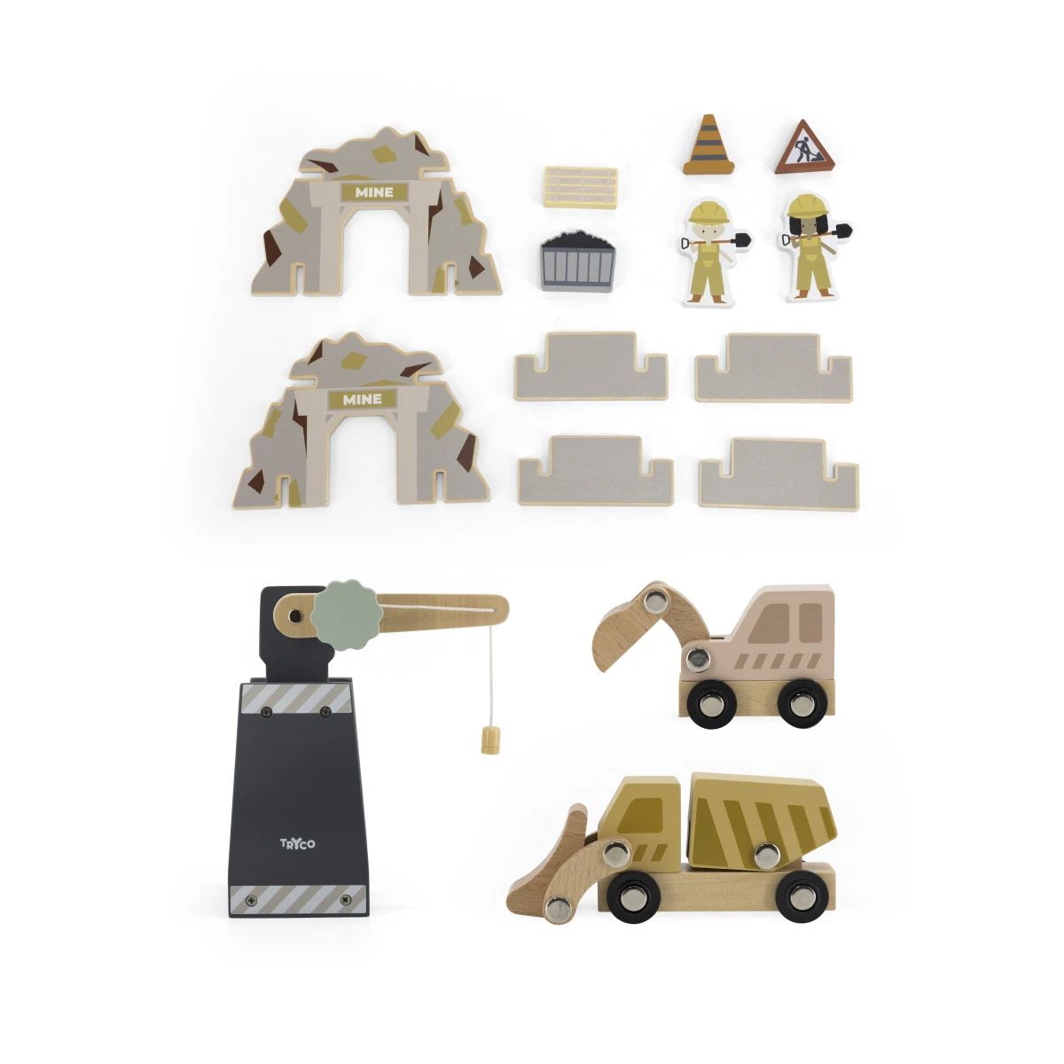 Tryco Houten Treinbaanset - Uitbreidingsset Bouwplaats TR-353080 6 Tryco Houten Treinbaanset - Uitbreidingsset Bouwplaats TR-353080 - Afbeelding 4